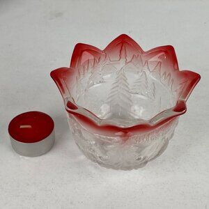 Mikasa Christmas Story Berry Candleholder 3.25 Inch Cozy Quaint Trees Artsy